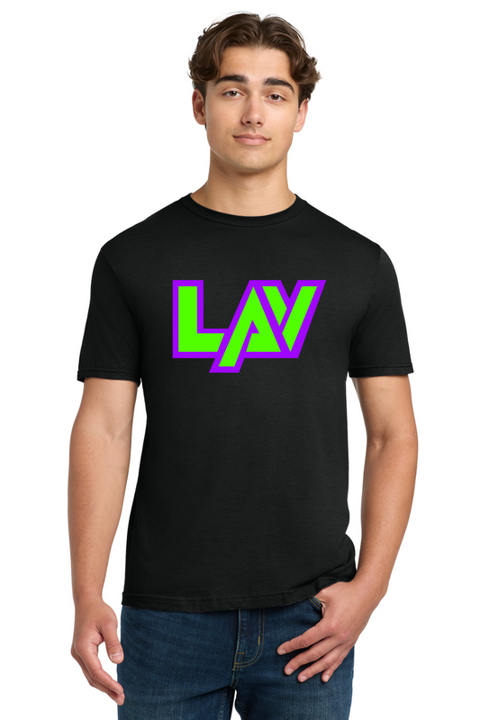 Adult Gildan Softstyle Tee Black & Graphite Heather