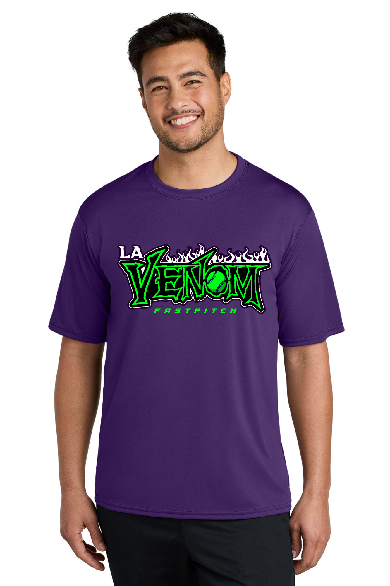 Adult Dri-Fit Tee Neon Green/Blue/Purple