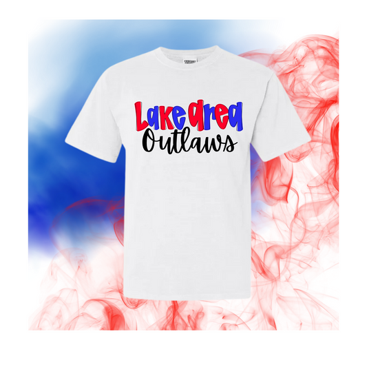 Lake Area Outlaws Baseball Tee-White